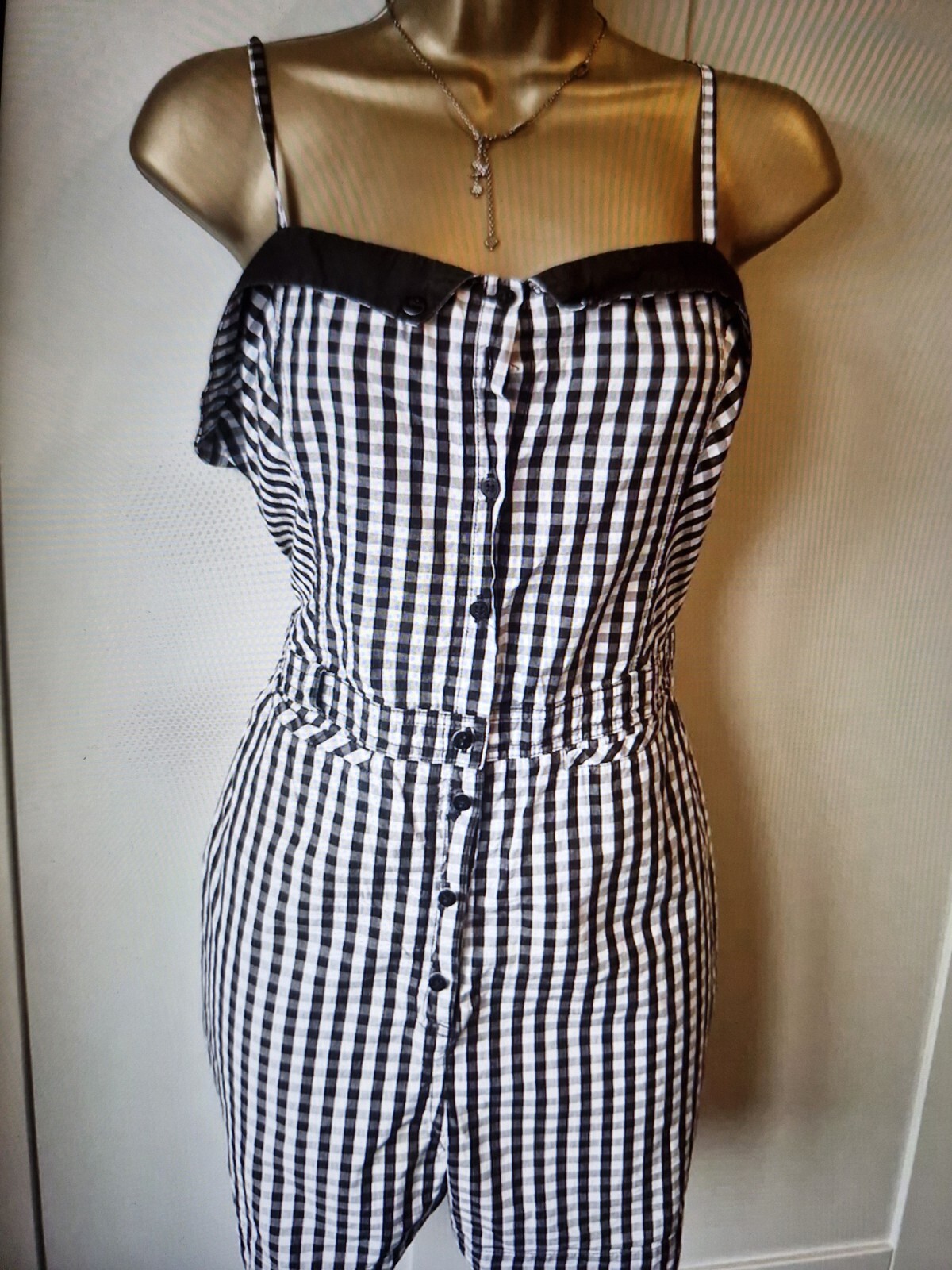 AMY WINEHOUSE FRED PERRY GINGHAM PLAYSUIT SIZE 14 RARE!!
