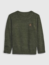 NEW 30 GAP Toddler Boys Olive Green Heather Knit Crewneck Sweater Size 5T