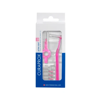 Curaprox Prime Plus Starter Set - 5x CPS 08 pink Interdentalbürsten 2 Halter