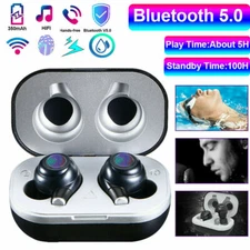 USA Wireless Earbuds Bluetooth 5.0 Headphones IPX7 Waterproof Earphone Headset