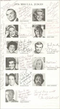 MISS USA JUDGES (1976) - FLYER SIGNED WITH CO-SIGNERS