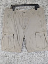Levi's Ripstop Cargo Shorts Men's 36 Beige White Tab Flat Front Outdoors Hiking