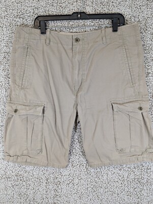 Levi's Ripstop Cargo Shorts Men's 36 Beige White Tab Flat Front Outdoors Hiking