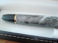 Stylo Plume Jinhao - Plaque Or, Corps Marbré Gris Aluminium - Avec Coffret Et Cartouches - Neuf étiqueté