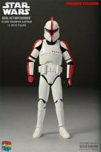 FIGURA DE ACCIÓN MEDICOM STAR WARS FASE I CLON SOLDADO CAPITÁN 12" 1/6 RAH NUEVA