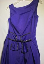 Asos Women's Blue Sequined Bow Front Cocktail Short Dress Size 4