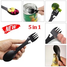 5 in 1 Löffel Titan Gabel Besteck Utensil Kombi Küche Picknick Spork nützlich