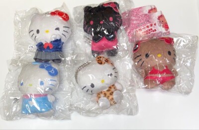 Hello Kitty Plush Ball Chain 2 Complete set 5 Capsule Toy Gacha