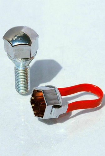 20 x 22 MM ALLOY WHEEL HEX NUT/BOLT CAPS COVERS + TOOL CHROME UNIVERSAL - Picture 5 of 8