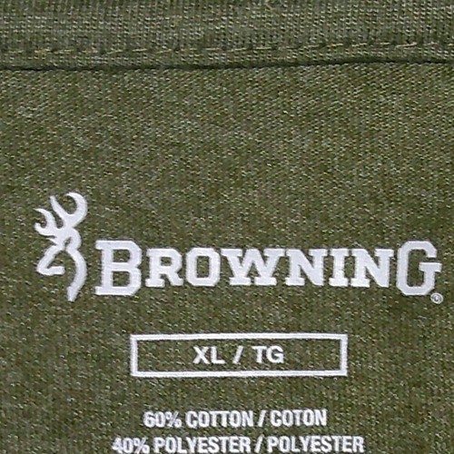 Browning Pocket T-Shirt Heather Green Short Sleeve Mens XL - Picture 3 of 3