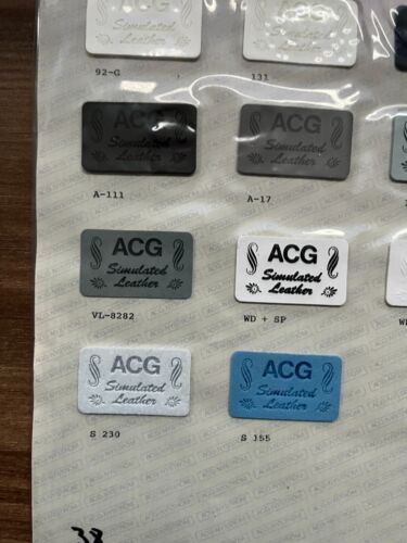 Vintage ACG Sundsvall Leather Labels - Mixed Colors, Sample Catalog Page - Picture 4 of 6