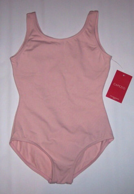 Capezio Girls' Pink Stretch Crew-Neck Sleeveless Ballet Tank Leotard Size M T3