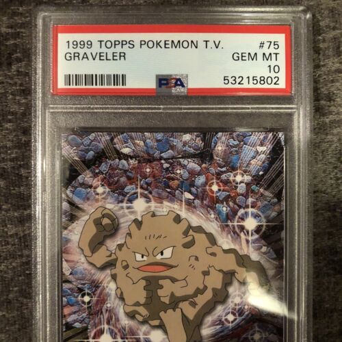 #75 Graveler Topps TV Animationsserie 1 schwarzes Logo Pokémon Karte PSA 10 EDELSTEIN MT - Bild 3 von 3