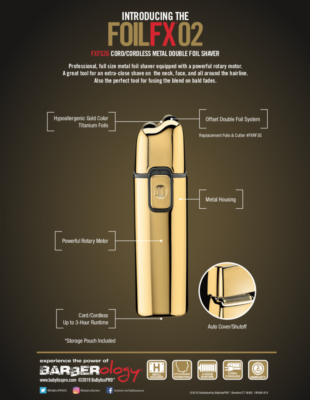 BaByliss PRO® FOIL FX02™ Cordless Metal GOLD Double Foil Shaver