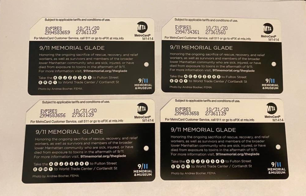 New York NYC 9/11 Memorial Glade Set Metrocard - Memorial & Museum