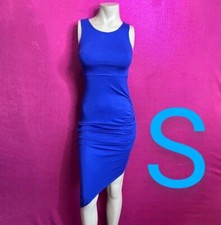 🆕Blue Classy Night Out Side Ruched Midi Dress    Size S
