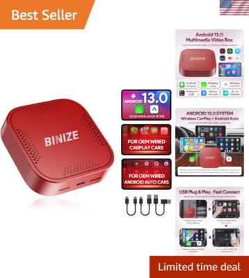 Carplay Ai Box Android Auto Ai Box Wireless CarPlay Android Auto with Video A...