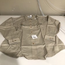 Flying Cross Women's Long Sleeve Poly Cotton Shirt Tan Size 40