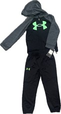 Under Armour UAFEI44E Boy s 2 Piece Set Hoodie And Pants Black Size 4 New