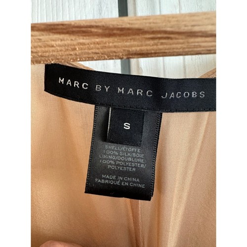 Marc by Marc Jacobs Shelly Silk Trapeze Dress Nude Pockets Small - Picture 5 of 9