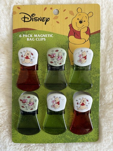 Disney Winnie The Pooh Magnetic Character Bag Clips Set Of 6 New - 第 1/2 張圖片