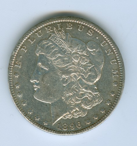 1896-O MORGAN SILVER DOLLAR--AU/UNC - 第 1/2 張圖片