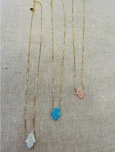 Authentic 230 Pcs 925 Sterling Silver Hamsa Hand Necklaces Gold Plated, Close out Lot