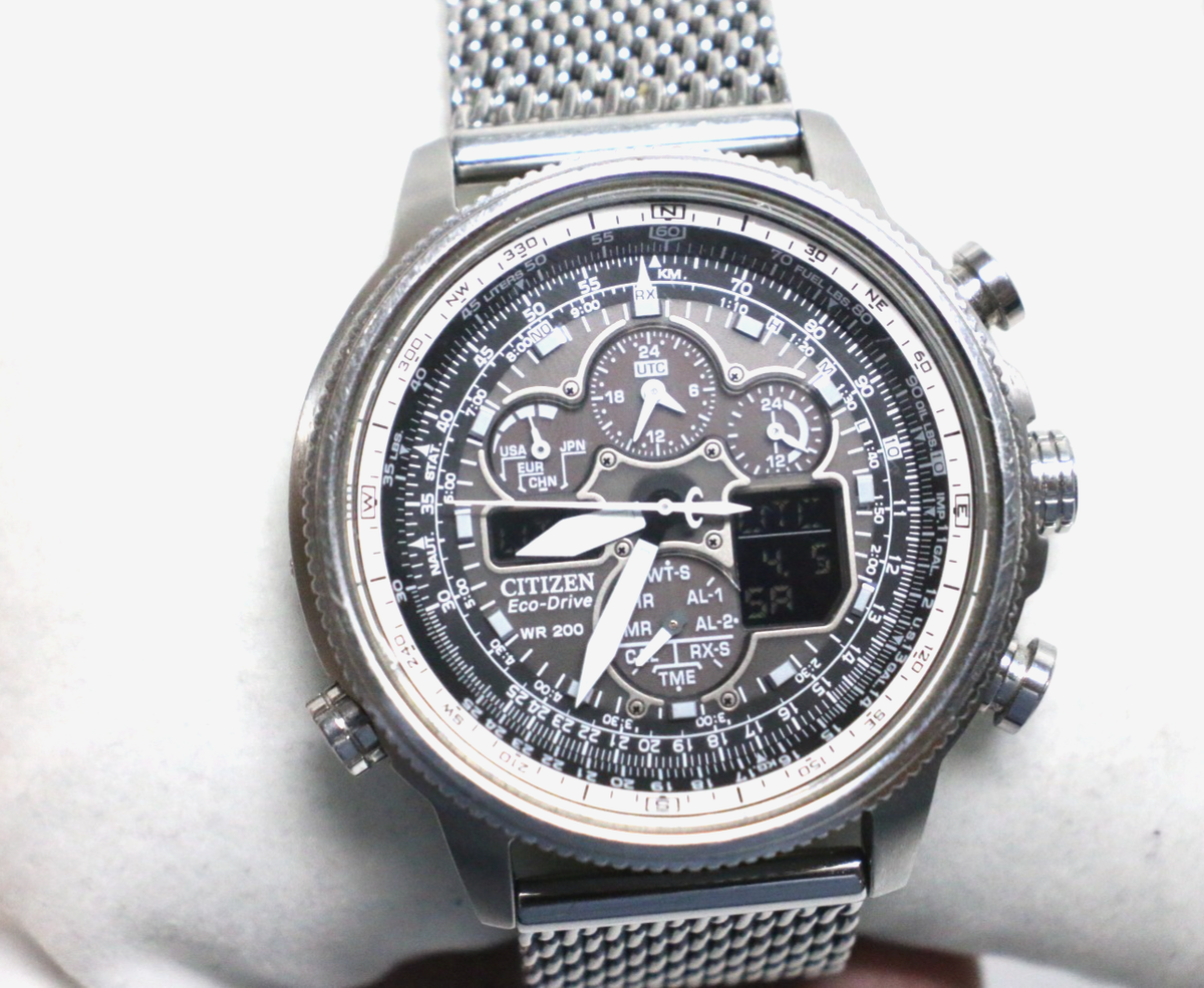 L*0様 CITIZEN NAVIHawk 腕時計 U680 電波ソーラー Citizen watch Navihawk A-T Eco-Drive U680-S092876 Chronograph
