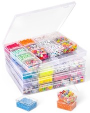 Bead Organizer Box, 64 Pcs Clear Bead Storage Containers, Craft Organizers an...