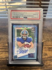2025 Donruss Optic Cam Skattebo True Black Pandora On Card Auto /35 PSA 1 Pop 1