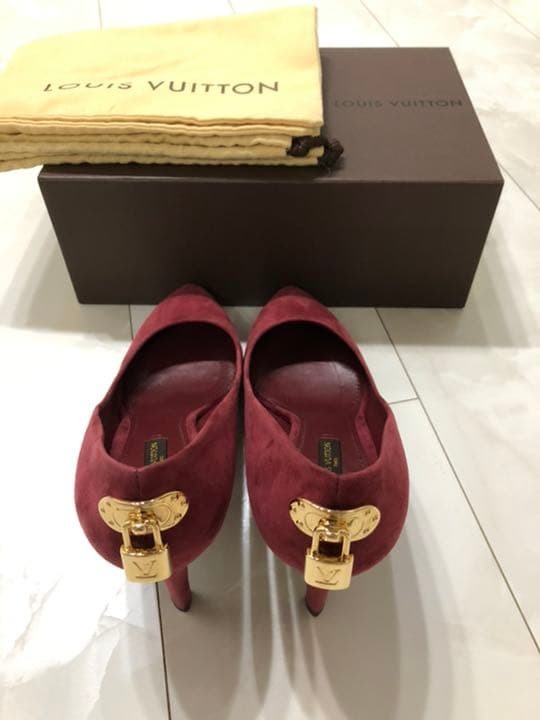 LOUIS VUITTON Heel Pumps Suede Bordeaux EU 36.5 135319K Authentic thumbnail 4