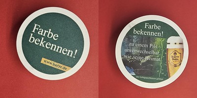 Barre Bräu gelber Streifen Brauerei Bierdeckel Bier