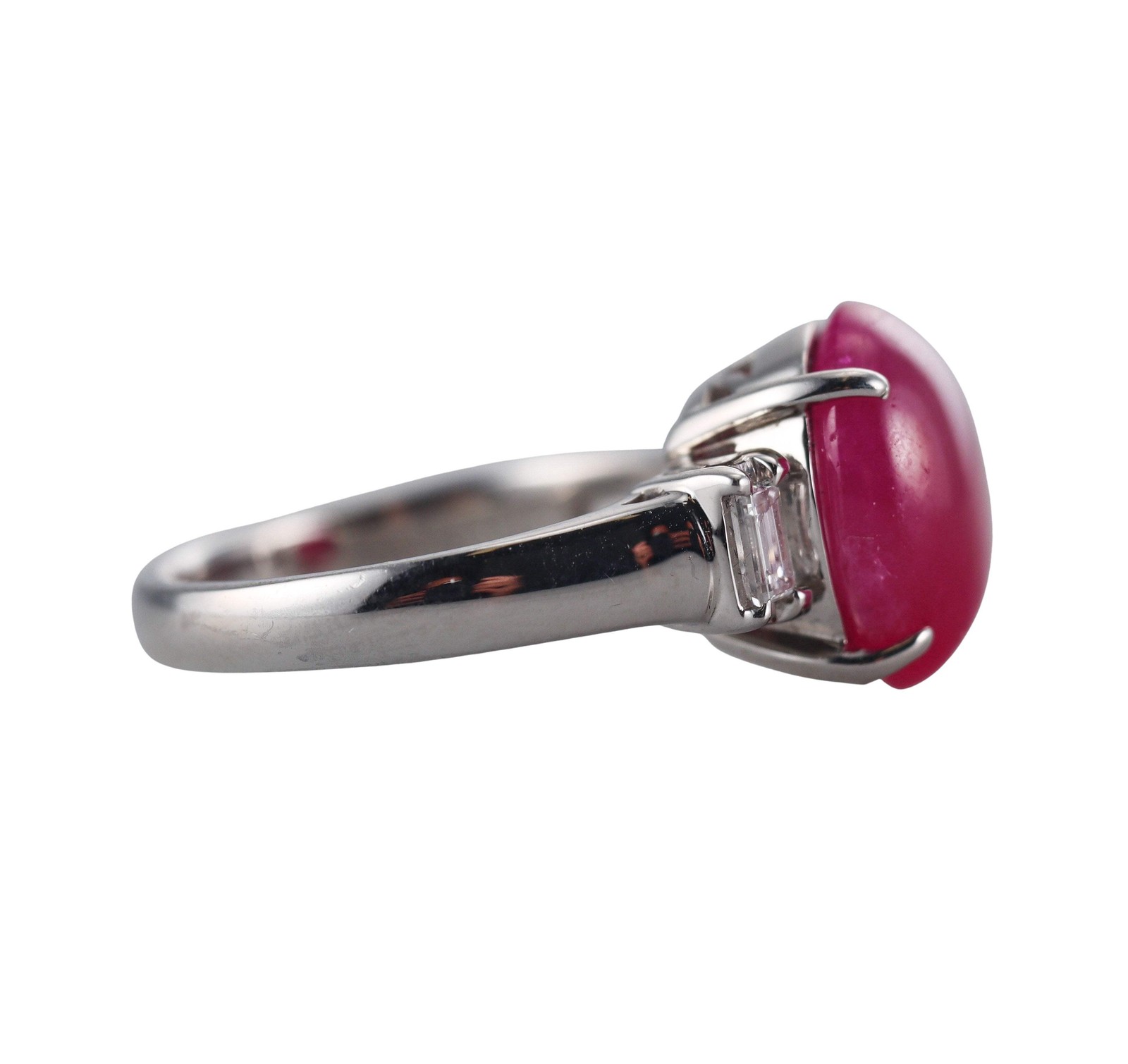 Platinum 6.43ct Ruby Diamond Ring - image 2