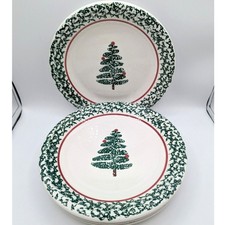FURIO 4pc 10-inch Plates Christmas Tree Sponge Made in Italy