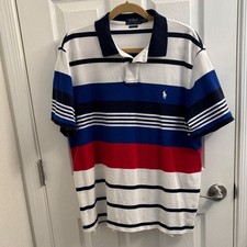 Polo by Ralph Lauren Men's Polo Shirt - Navy, Red, White Classic Fit Size XL