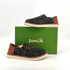 Sanuk Cozy Vibe Low SM Camo Woodland Size 8 Slip On Slippers Wool Lined