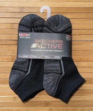 Women's Skechers Active QTR Crew Socks 6-9.5 Cushioned Arch Support 6 Pair New
