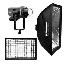 Profoto L600C LED Light Bundle with Rectangular Softbox and Softgrid
