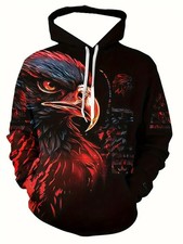 Stylish Eagle All Over Print 3D Hoodie - Adults  Youth