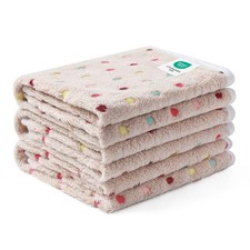 1 Pack 3 Blankets Super Soft Cute Dot Pattern Pet Blanket Flannel Throw for D...