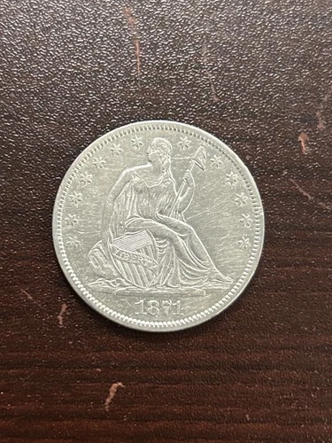 1871-S  SEATED LIBERTY  HALF DOLLAR, XF, San Francisco Mint