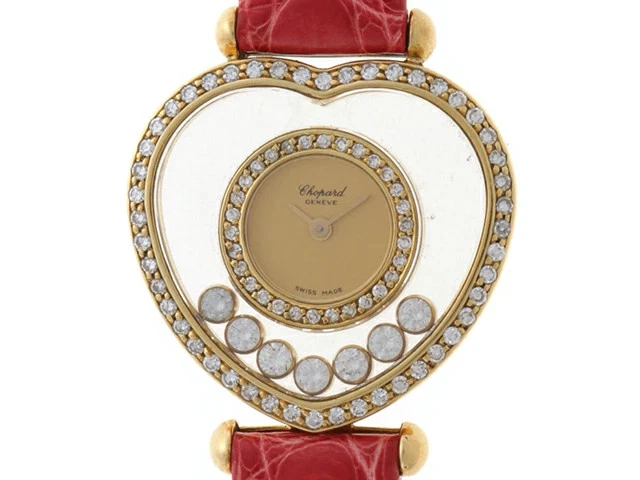 Chopard — Chopard Happy Diamond Heart 20 / 4516 K18Yellow Gold / Leather 26mm #DW446