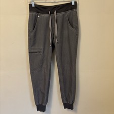 Figs Women's XXS/P Zamora High Waisted Jogger Scrub Pants Gray