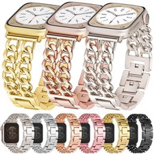 Metal Band Bracelet for Apple Watch 38/41/42/44/45/46/49mm S10/11 Chain Design