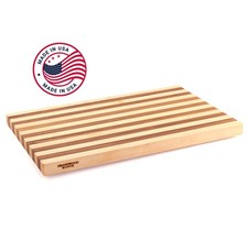 1" Thick Maple  Walnut Wood Cutting Board with Feet 17" x 11" 
