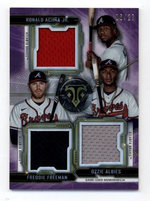 2020 Topps Triple Threads Ronald Acuna Jr Ozzie Albies Freddie Freeman Patch /27