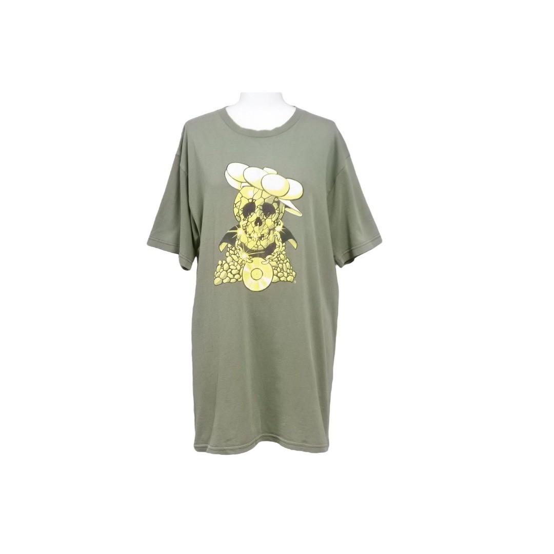 SUPREME Vintage Short Sleeve T-shirt Skull Size M Khaki Yellow Used 52125