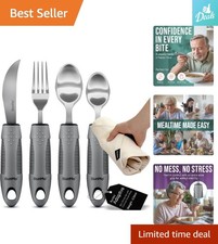 Elegant 4-Piece Stainless Steel Adaptive Utensils with Foam Comfort Grip Handles