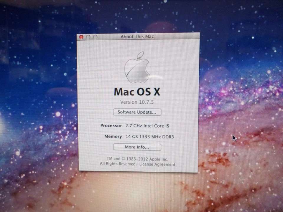 Apple iMac "Core i5" 2.7 27" (Mid-2011) 14GB DDR3 1TB HDD OS X Lion (Only) - Image 2 of 4