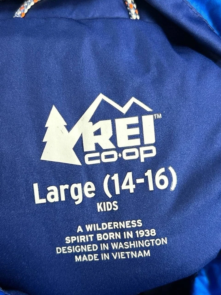 Rei 夹克儿童大号蓝色 650 羽绒绝缘背心 — 第 3/4 张图片
